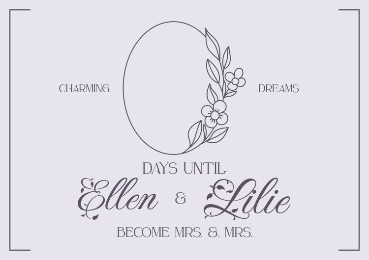 Placeit - Sign Design Generator With Flower Decorations for a Wedding Event