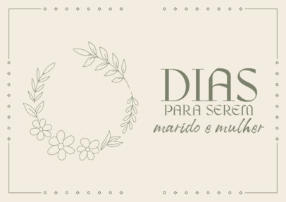 Art Print Template for a Wedding Ceremony With Plant Illustrations 6295c-el1