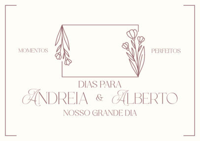 Poster Template Featuring a Wedding Countdown With Nice Floral Graphics 6289g-el1