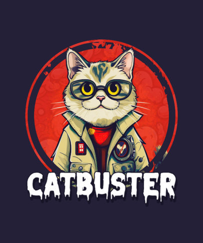 AI-Generated T-Shirt Design Maker with a Ghostbusters-Inspired Cat Illustration
