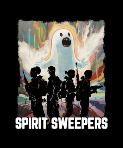 T-Shirt Design Creator Featuring an AI-Made Illustration Inspired by Ghostbusters