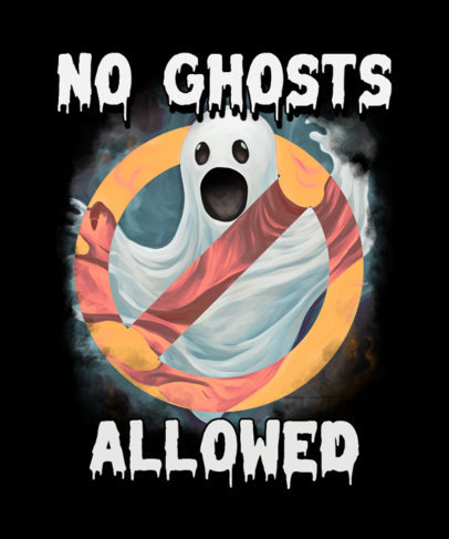 Ghostbusters-Inspired T-Shirt Design Maker Featuring a Spooky Phantom