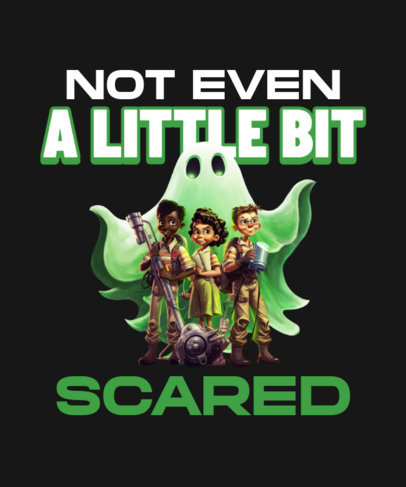 Ghostbusters-Inspired T-Shirt Design Template with an AI-Generated Illustration of a Group of Kids
