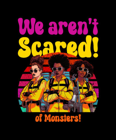 T-Shirt Design Creator a Female Squad Illustration Inspired by Ghostbusters