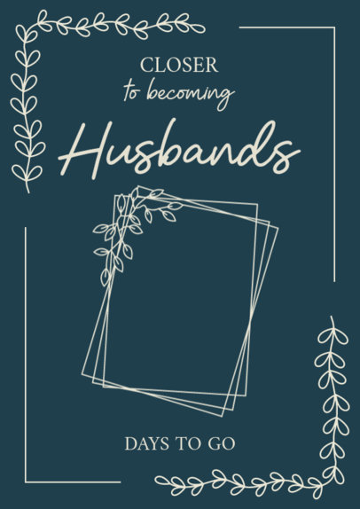 Modern Art Print Template for a Wedding Countdown 6291c-el1