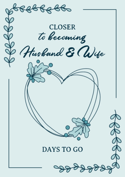 Art Print Template for a Wedding Event Featuring Floral Graphics 6291g-el1