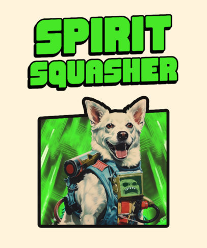 Cool T-Shirt Design Template Featuring a Theme Inspired by Ghostbusters