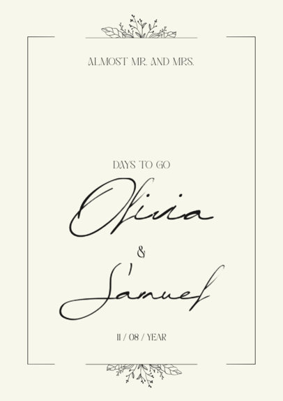 Art Print Maker Featuring a Wedding Countdown and Floral Graphics 6293d-el1