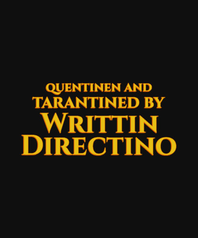Tarantino-Inspired Title T-Shirt Design Maker With Typography Theme