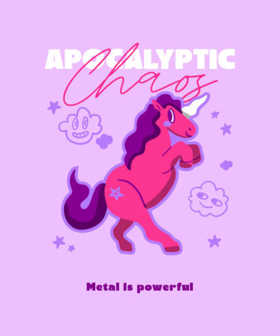 T-Shirt Design Maker with a Death Metal Theme Featuring an Illustrated Unicorn