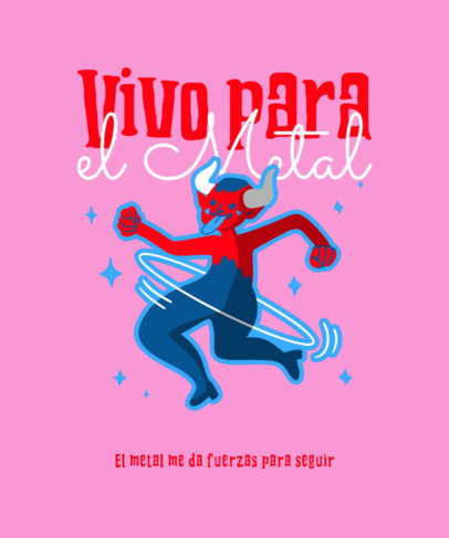 T-Shirt Design Creator Featuring a Death Metal-Inspired Quote with a Cartoonish Graphic