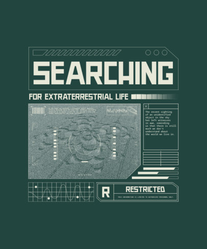 UFO Day-Inspired T-Shirt Design Generator Featuring a Quote on Extraterrestrial Life