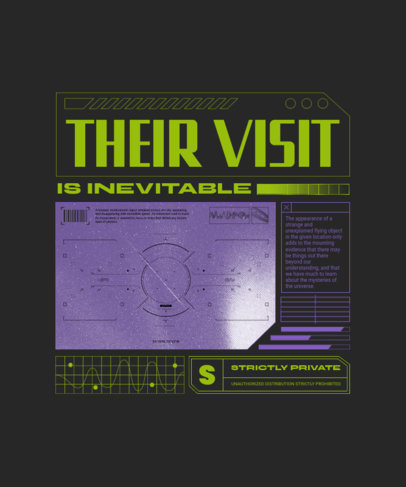 T-Shirt Design Template Featuring a Quote Inspired by UFO Day