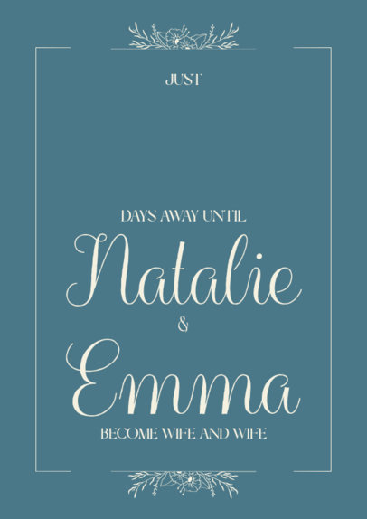 Wedding Art Print Generator Featuring an Event Countdown 6293a-el1