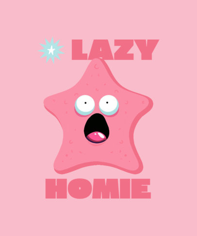 T-Shirt Design Maker Featuring a Star Inspired by a SpongeBob Character