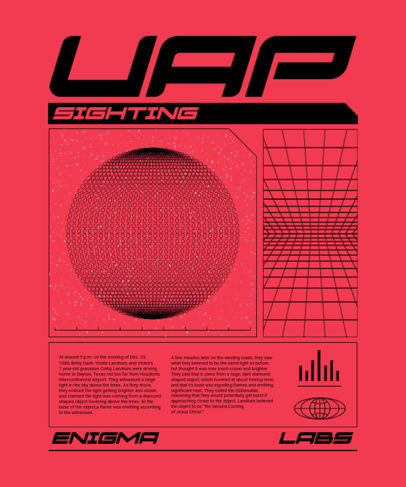 T-Shirt Design Generator for UFO Day and a Futuristic Theme