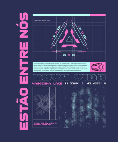 T-Shirt Design Template Featuring Quotes and Graphics for UFO Day