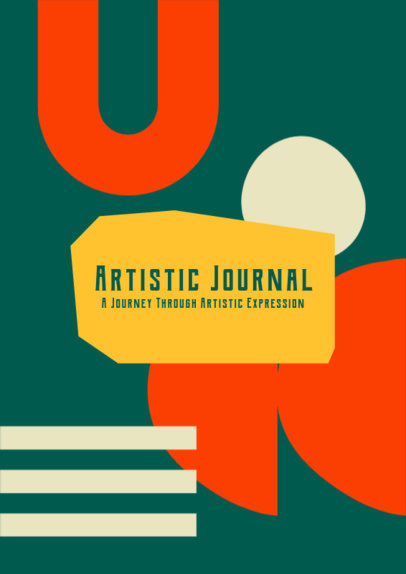 Planner Cover Design Creator for an Artistic Journal Featuring Abstract Shapes