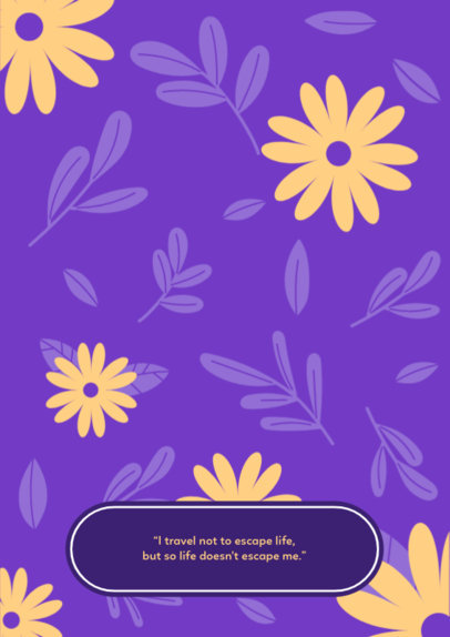 Planner Design Generator With Flower Graphics for a Travel-Themed Journal