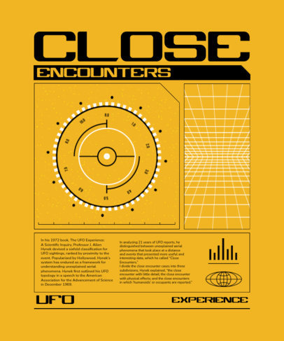 T-Shirt Design Template With an Aliens Theme for UFO Day