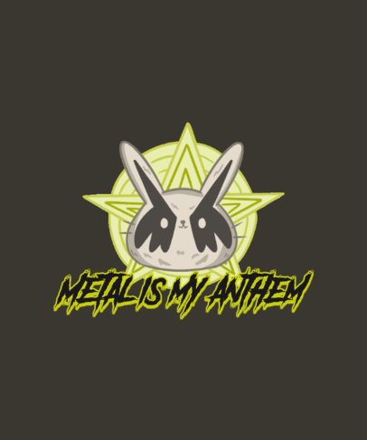 T-Shirt Design Generator with a Death Metal-Themed Quote with a Cute Character