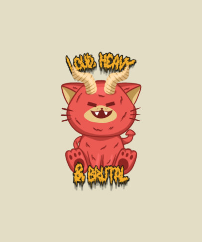 T-Shirt Design Creator with a Cute Character Illustration with a Death Metal Theme