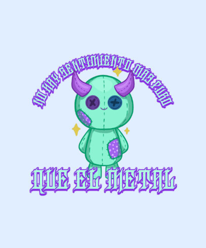 Death Metal-Themed T-Shirt Design Maker with a Sweet Teddy Bear Illustration