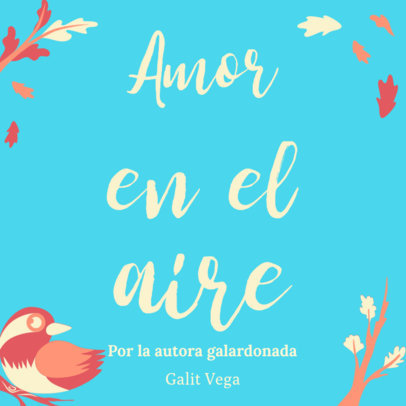 Romantic Podcast Cover Template Featuring Illustrated Birds 5888g