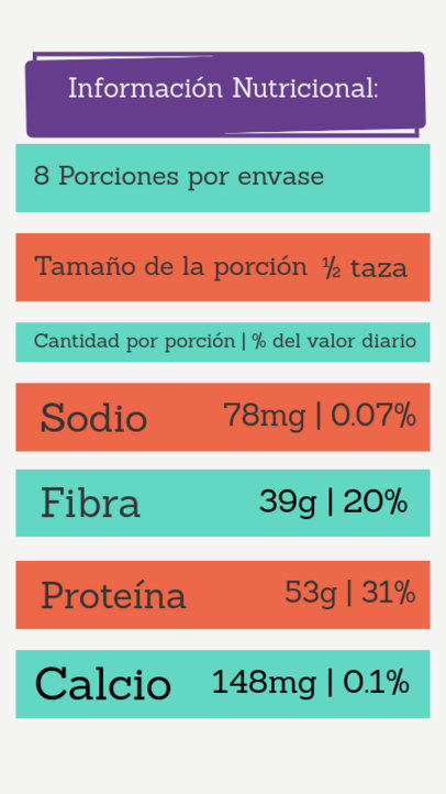 Nutrition Facts Label Generator Featuring a Colorful Layout With Food Information 5698a