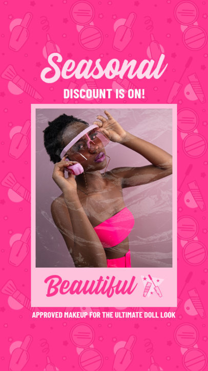 Makeup Ad Instagram Story Generator With a Theme Inspired by Barbie 5615a