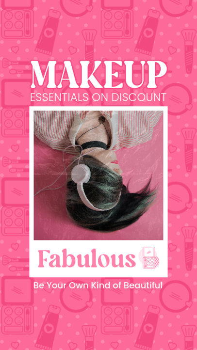 Barbie-Inspired Instagram Story Template Featuring a Makeup Ad 5615c