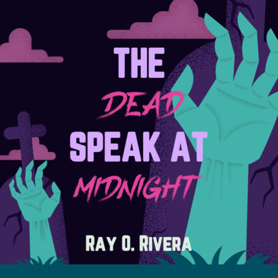 Horror Podcast Cover Template Featuring Hands Coming Out of a Graveyard 5886h