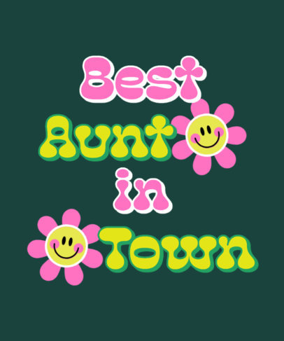 Retro T-Shirt Design Maker Featuring Flowers and a Cool Aunt Theme