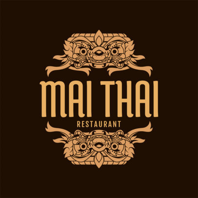 Thai Restaurant Logo Maker with Thai Patterns
