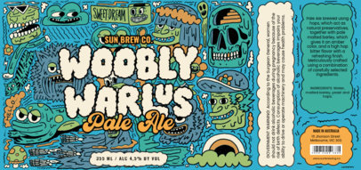 Beer Label Template Featuring Trippy Character Illustrations 6314 el1
