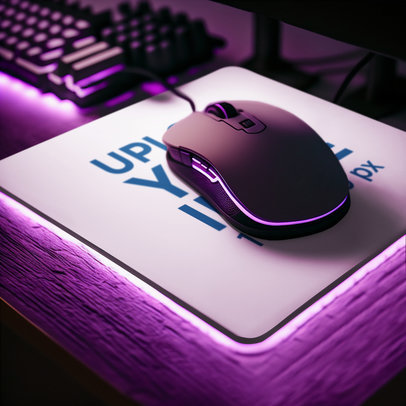 Mousepad Mockup Featuring a Cool Gaming-Themed Setting m32562