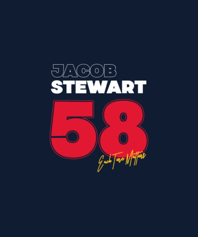 T-Shirt Design Maker Featuring a Car Racing Pilot's Name and Number