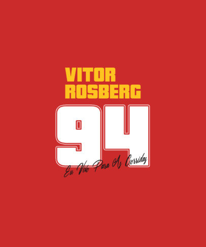 T-Shirt Design Template Featuring a Car Racing Number Inspired by the Formula One