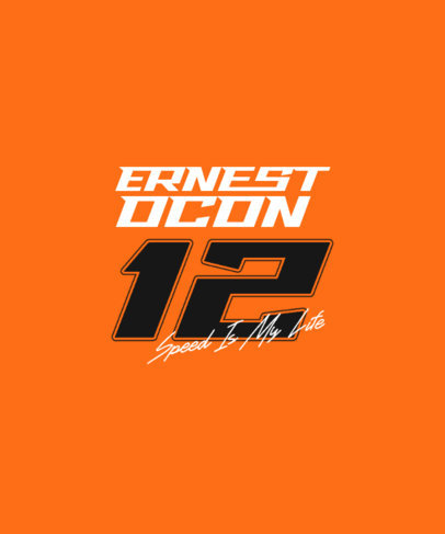 T-Shirt Design Creator for Car Racing Fans Featuring a Pilot's Number in a Bold Font
