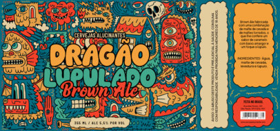 Beer Label Design Maker Featuring Psychedelic Cartoons 6314b-el1