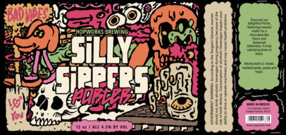 Beer Label Maker Featuring Melting Cartoon Illustrations 6314f-el1