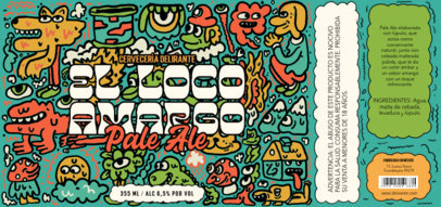 Beer Label Template with Colorful Cartoon Illustrations 6314d-el1