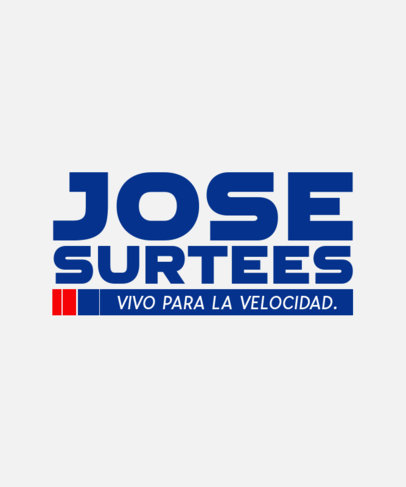 T-Shirt Design Template Featuring a Pilot's Name and a Car Racing-Inspired Quote