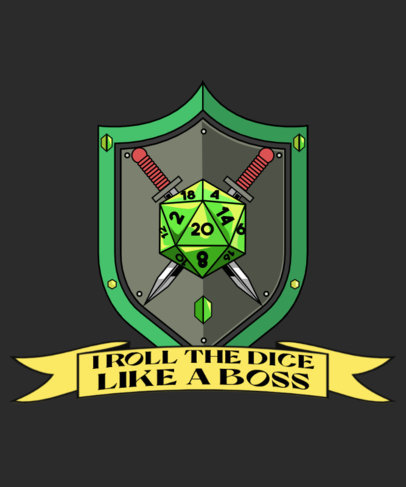 T-Shirt Design Generator with an Illustrated Shield Inspired by Dungeons and Dragons