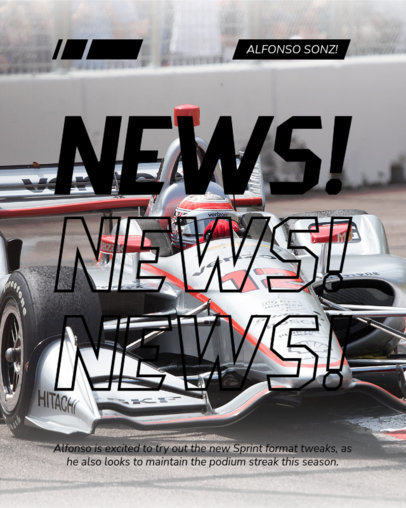 Instagram Post Maker for an F1-Inspired Breaking News Update