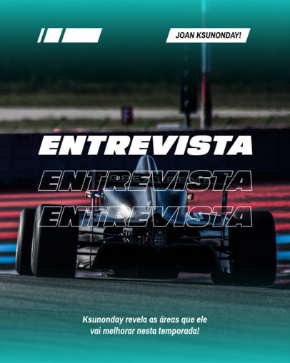 Instagram Post Generator Featuring Bold Fonts for an F1-Inspired Update