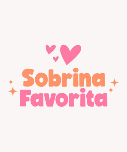 Niece T-Shirt Design Template Featuring Heart Icons