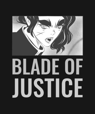 T-Shirt Design Creator Featuring a Demon Slayer-Inspired Character with Fangs 1424p-5898