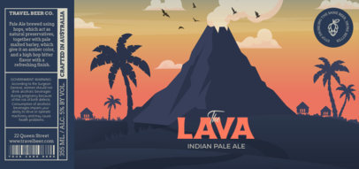 Beer Label Template Featuring Illustrated Natural Landscapes 6318 el1