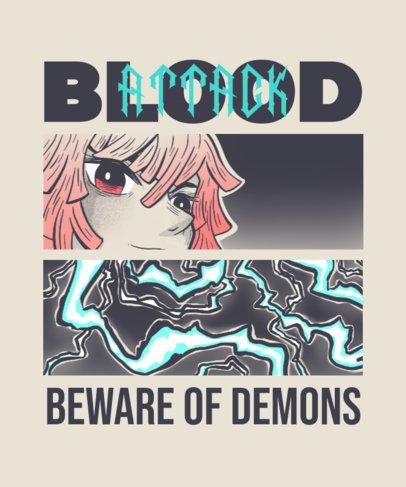 Demon Slayer-Inspired T-Shirt Design Creator Featuring Illustrated Anime Characters